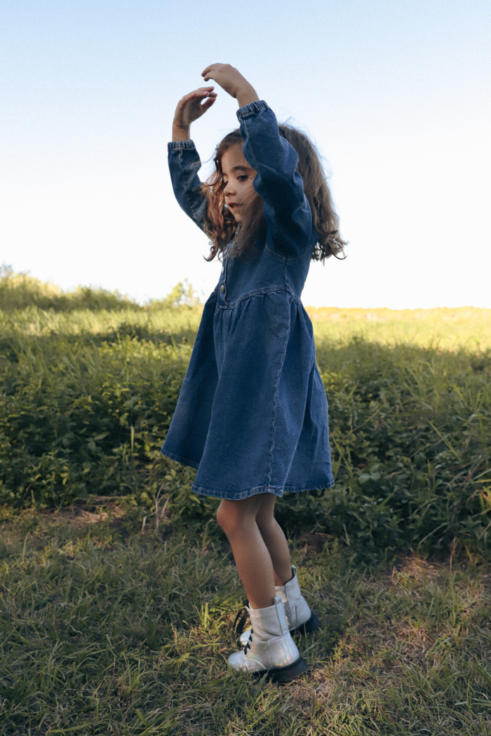 Mid Wash Denim Dress