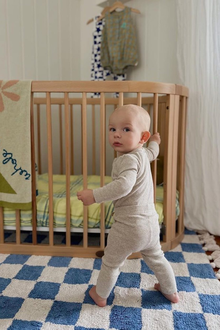 NATURAL MARLE RIB BABY PANT