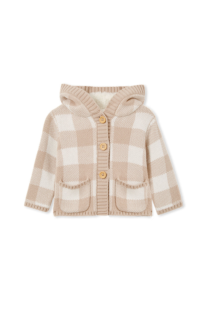 Natural Check Hooded Jacket