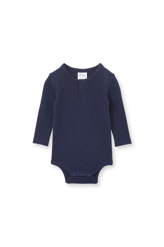 Indigo Marle Rib Bubbysuit
