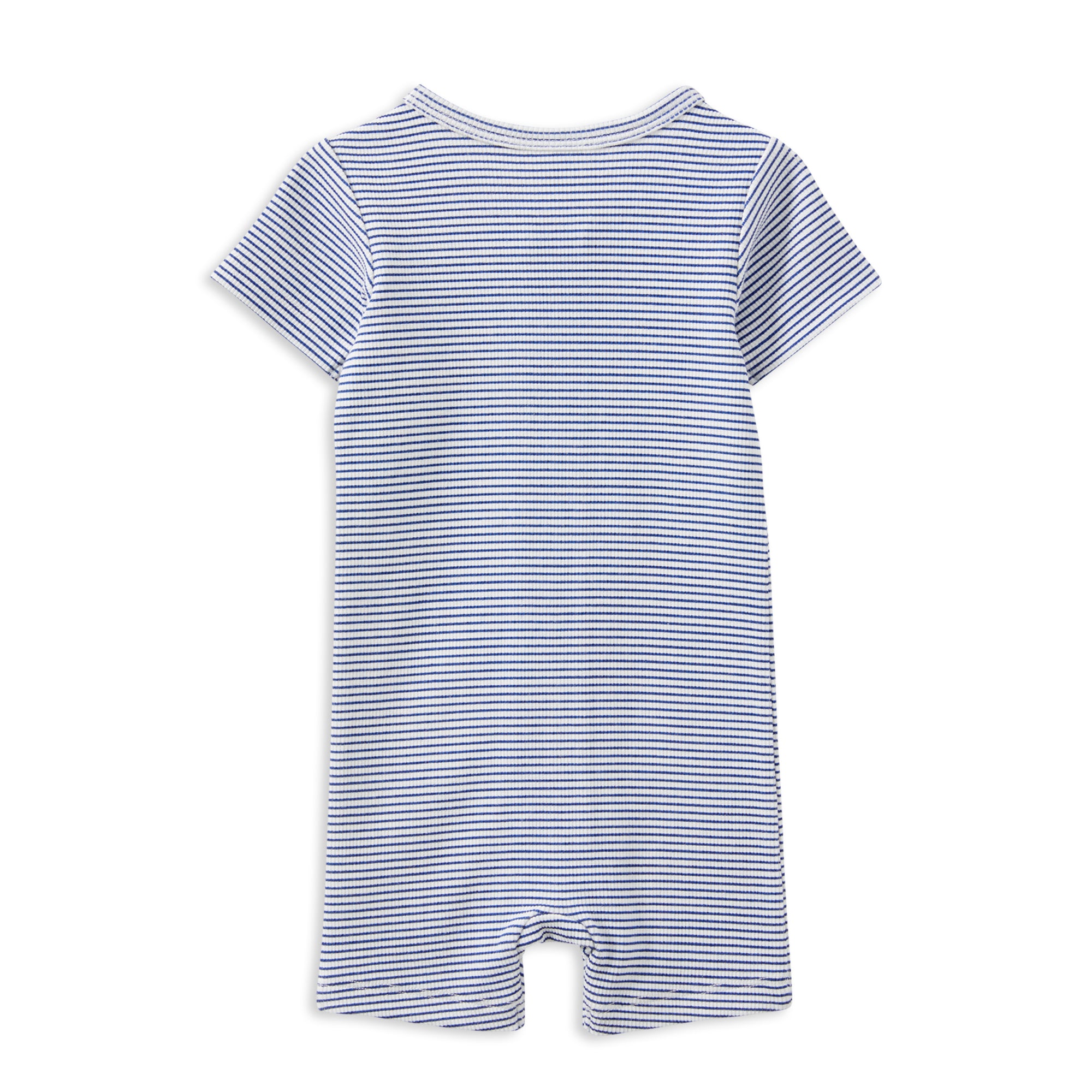 Blue Rib Zip Romper