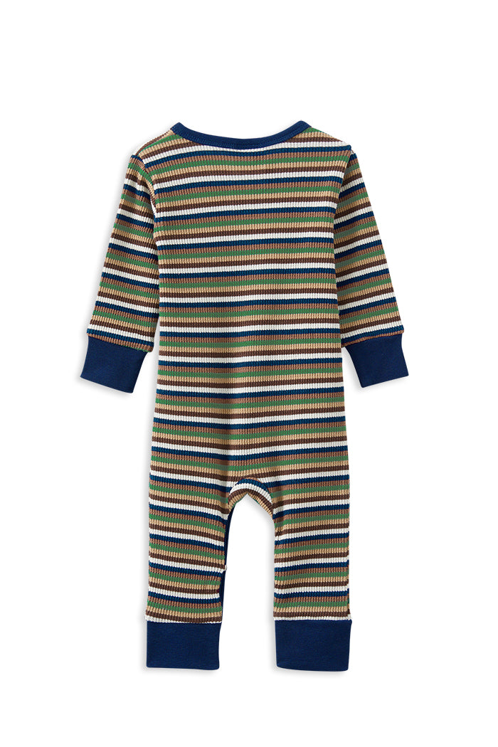 Waffle Stripe Henley Romper