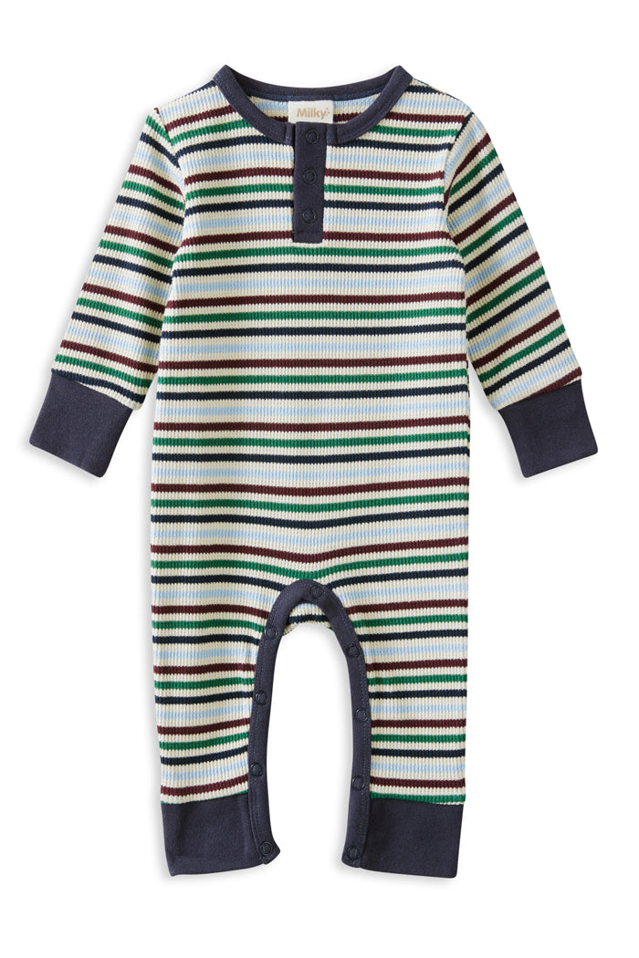 Heritage Waffle Henley Romper