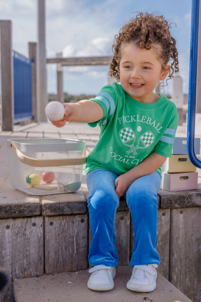 Milky Blue Velour Flares