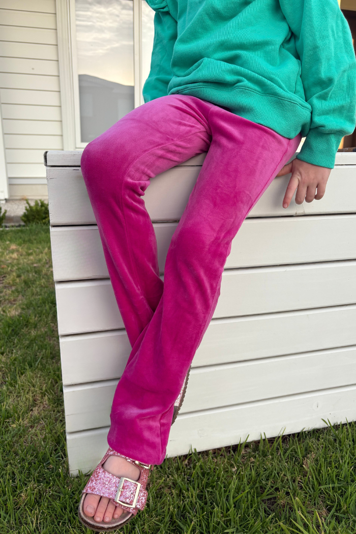 Pink Velour Flares