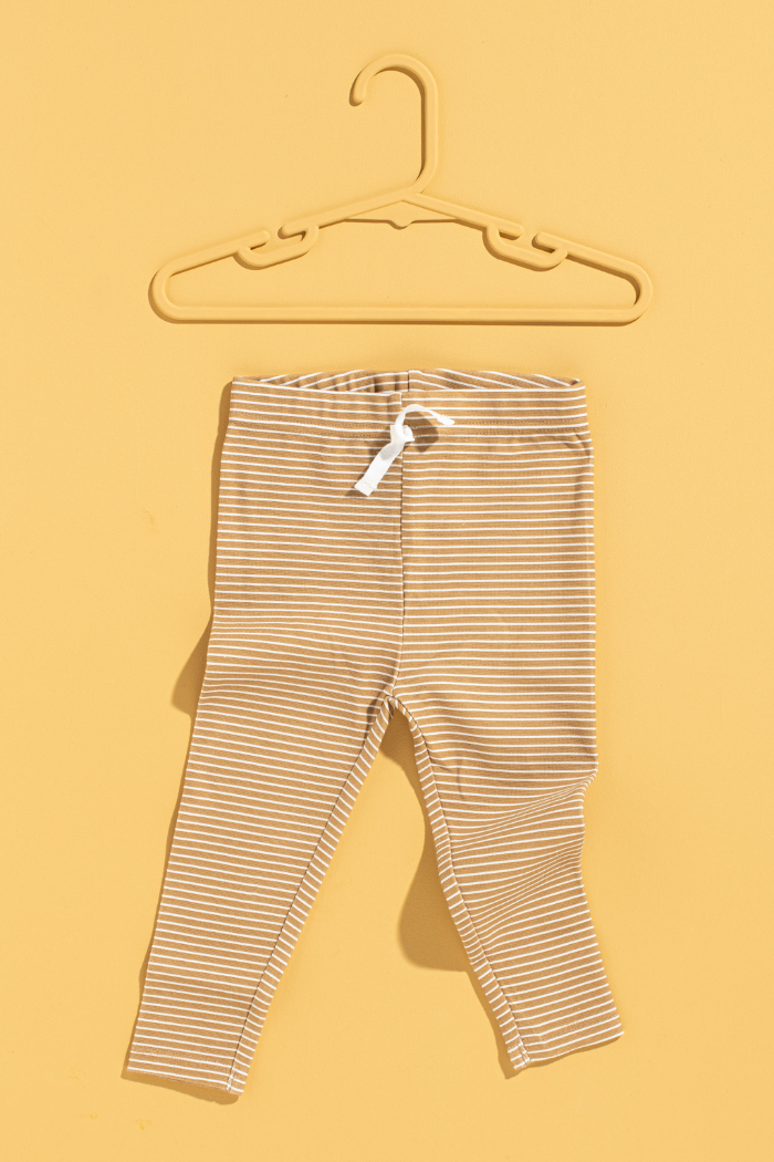 SAND STRIPE RIB BABY PANT
