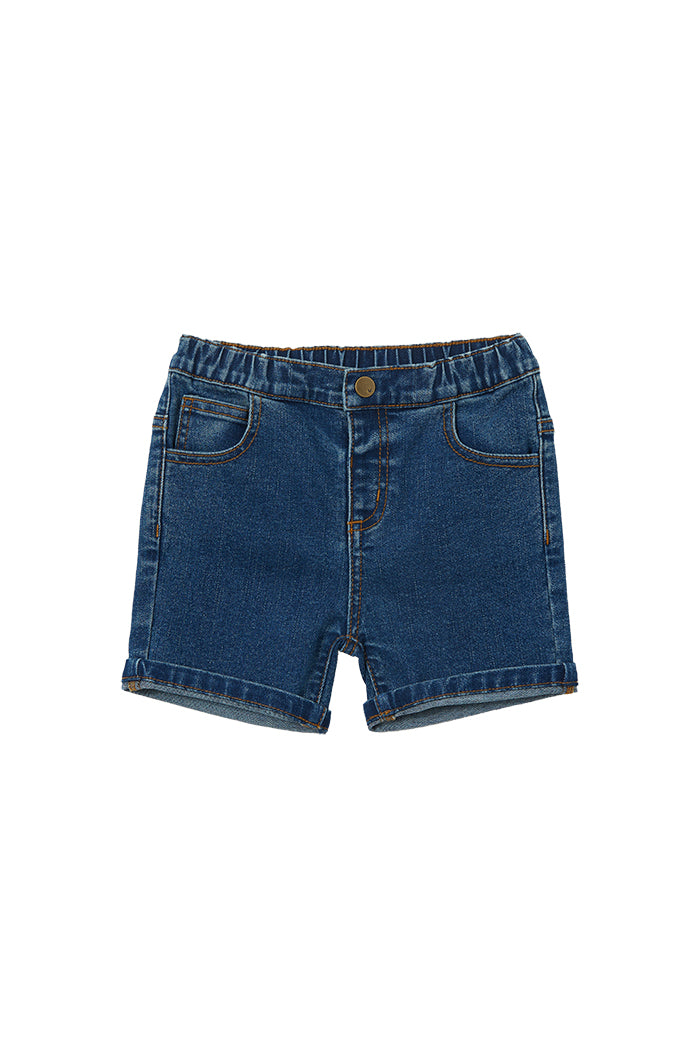 Stone Wash Denim Short