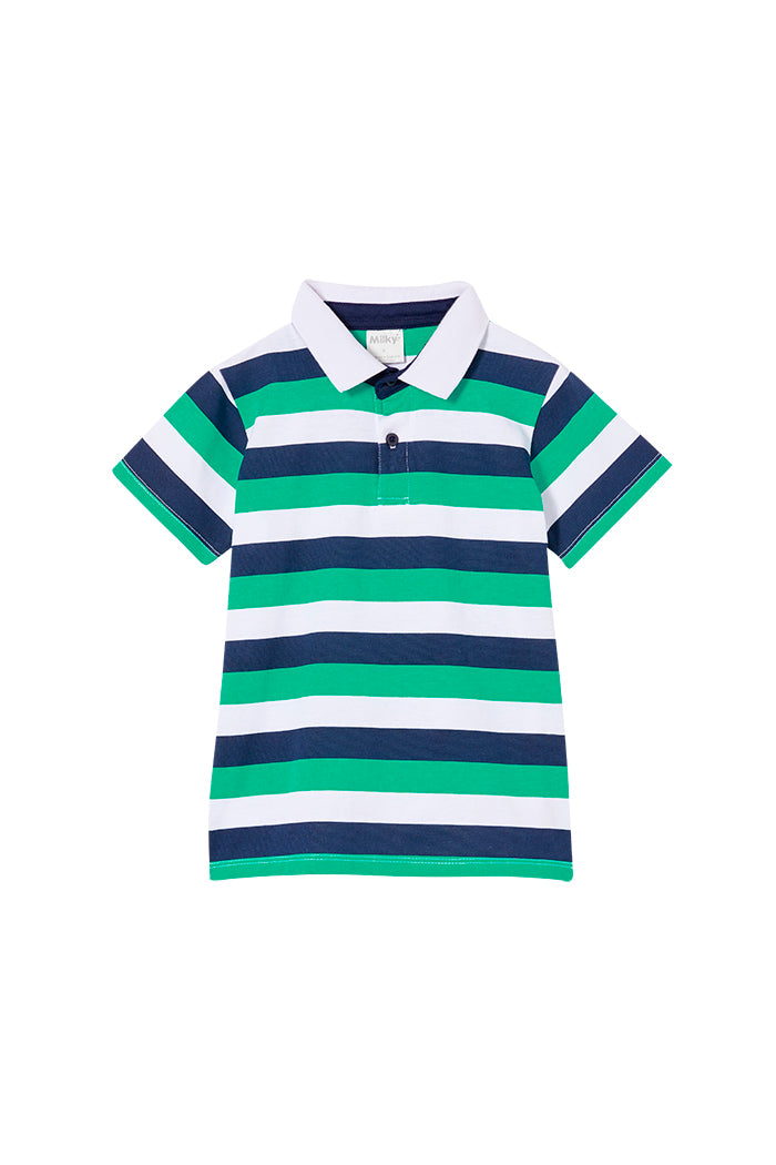 Green Stripe Cotton Summer Rugby