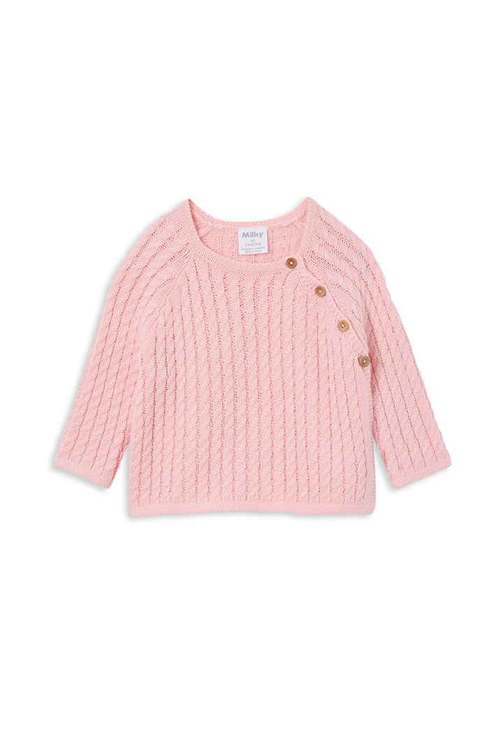 Powder Pink Knit Cardigan