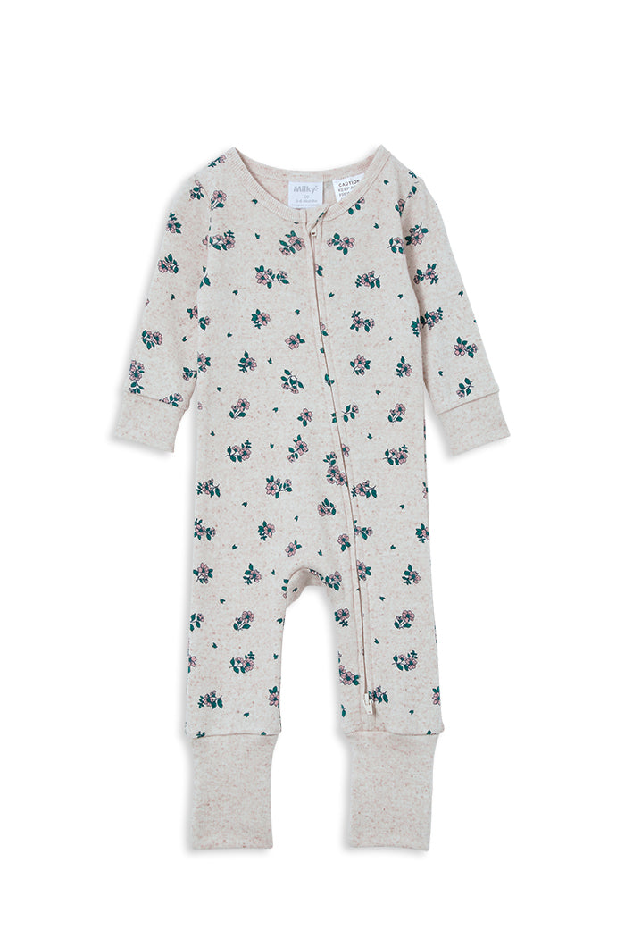 Sweet Floral Zip Romper