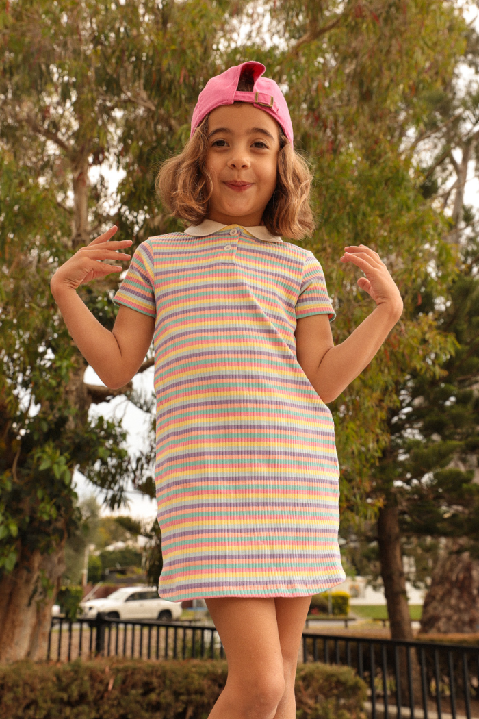 Multi Stripe Rib Dress
