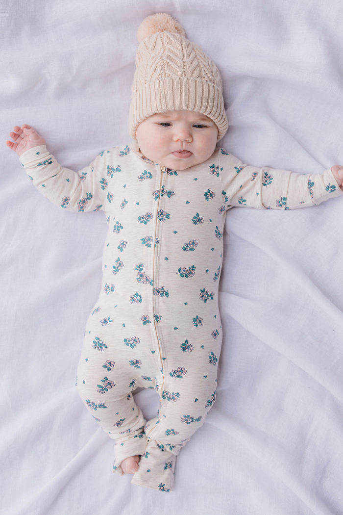 Sweet Floral Zip Romper