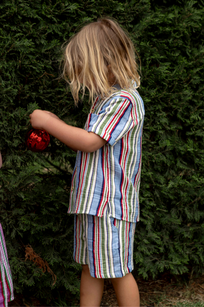 Crinkle Stripe Short