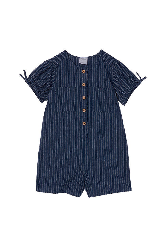 Navy Stripe Linen Playsuit