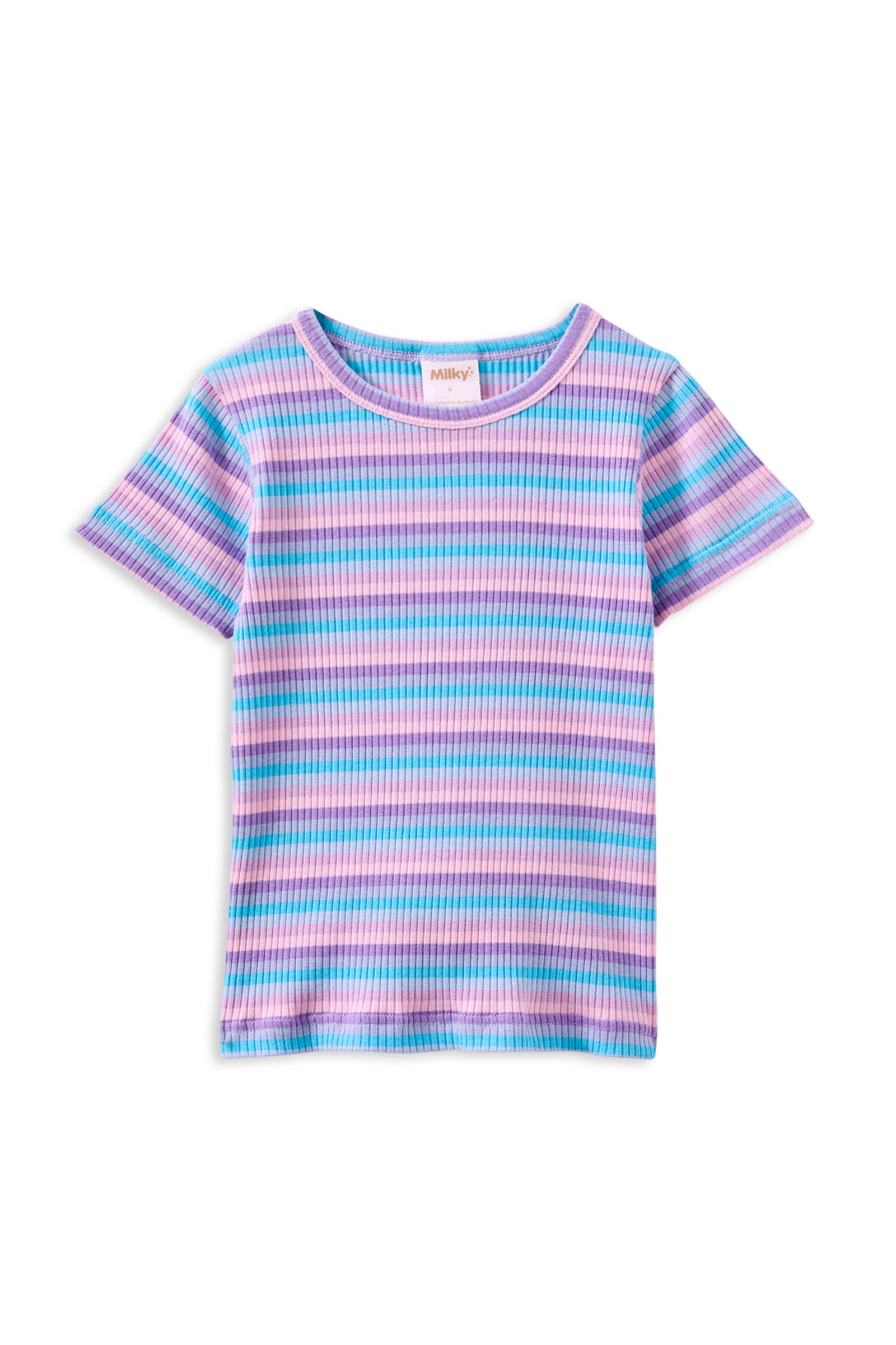 Lilac Stripe Rib Tee
