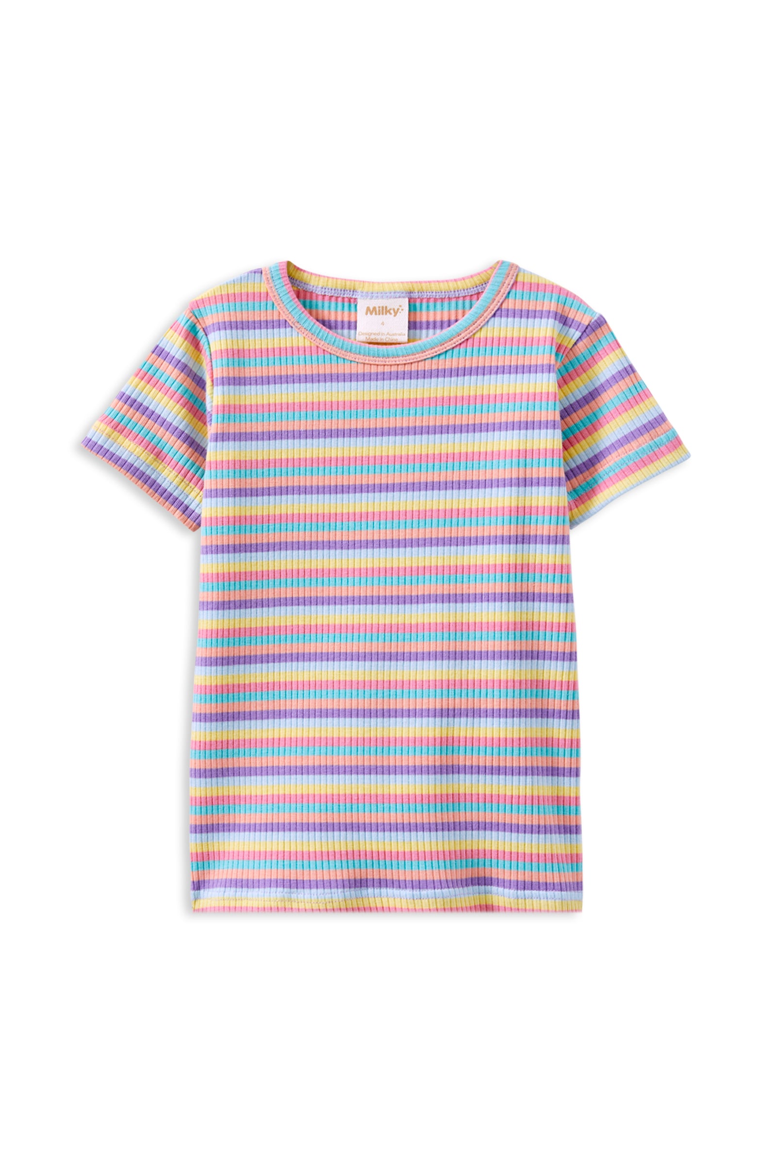 Multi Stripe Rib Tee