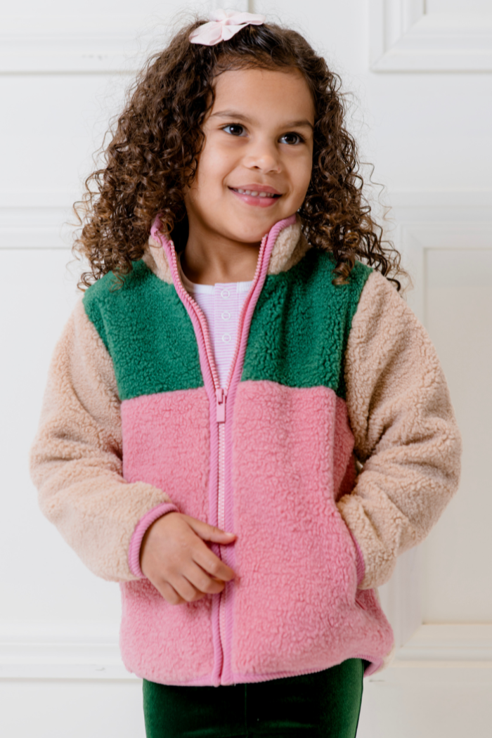 Colour Block Sherpa Jacket
