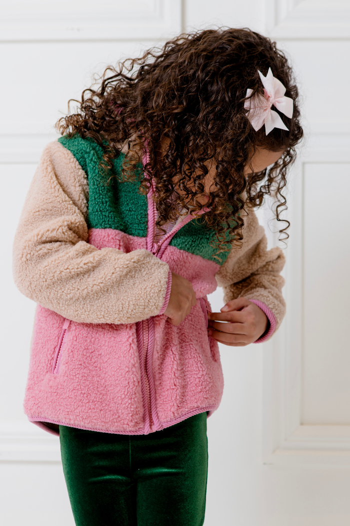 Colour Block Sherpa Jacket
