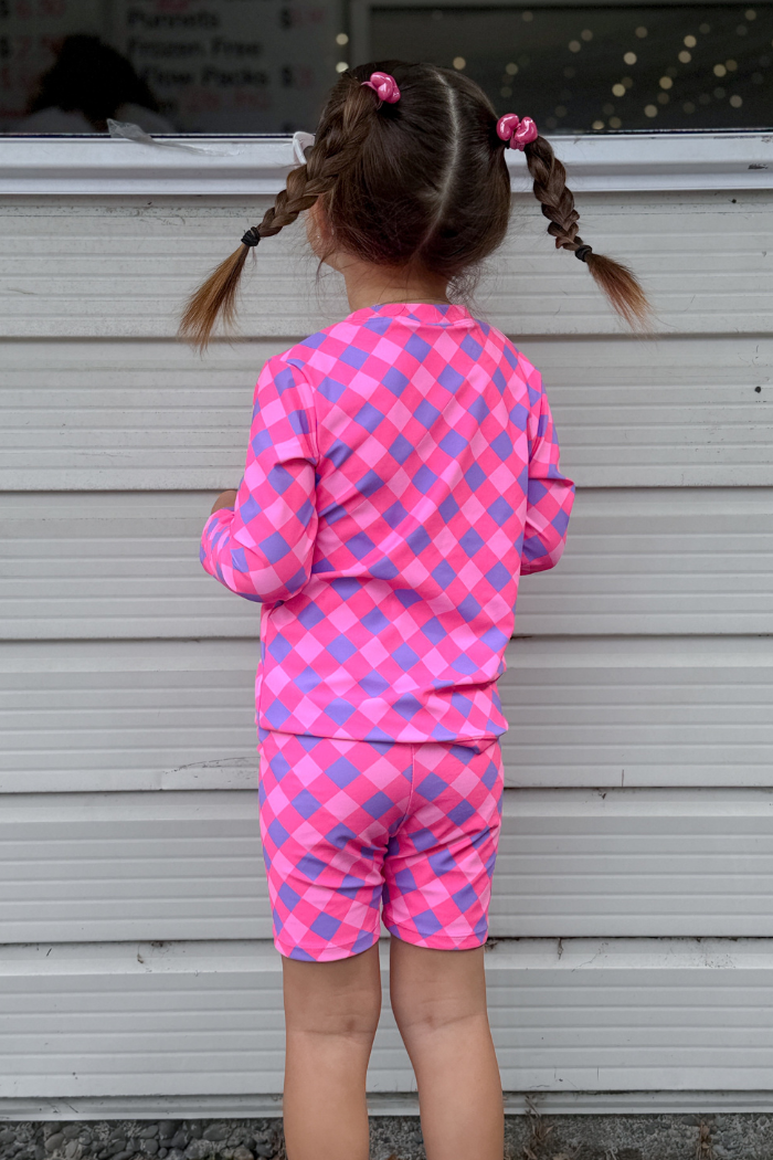 Lilac Check Rash Vest