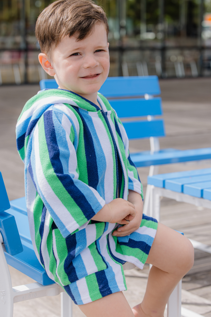 Stripe Terry Towelling Cover Up