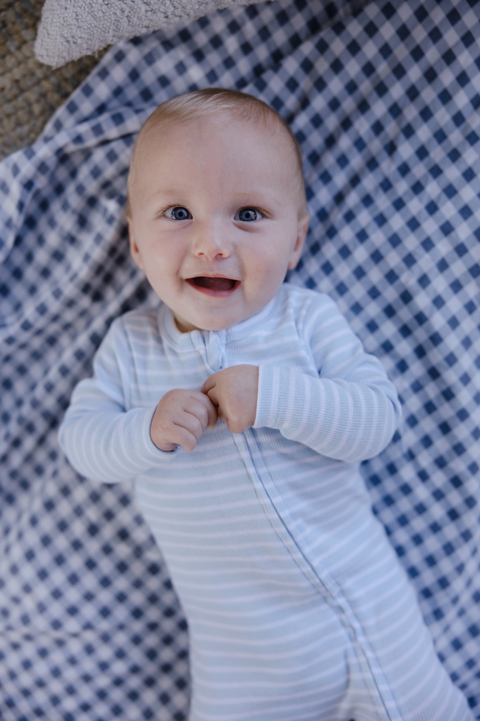 Mist Stripe Zip Romper