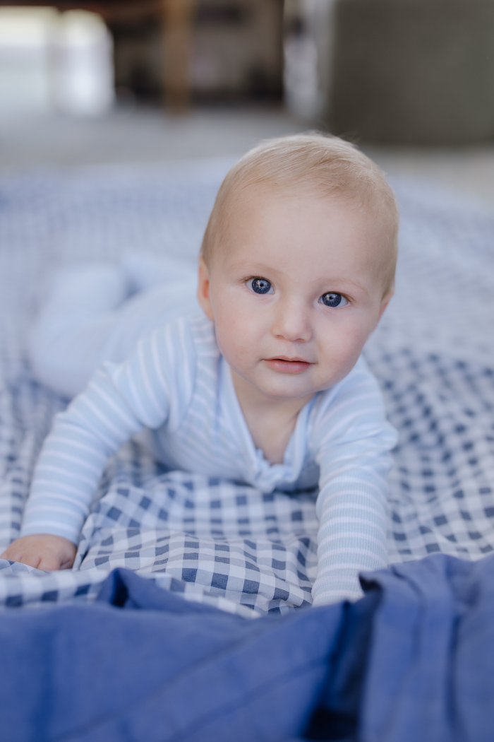 Mist Stripe Zip Romper