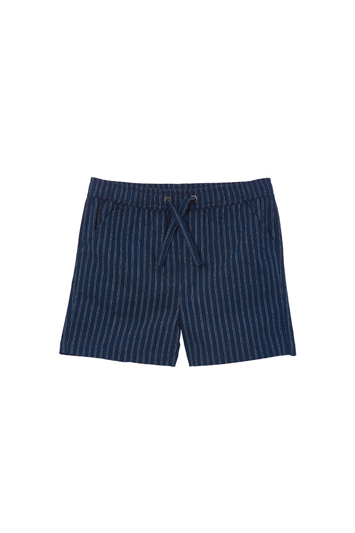 Navy Stripe Linen Short