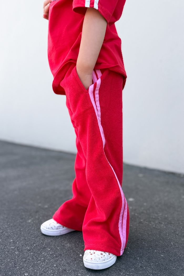 Lulu Towelling Pant Red