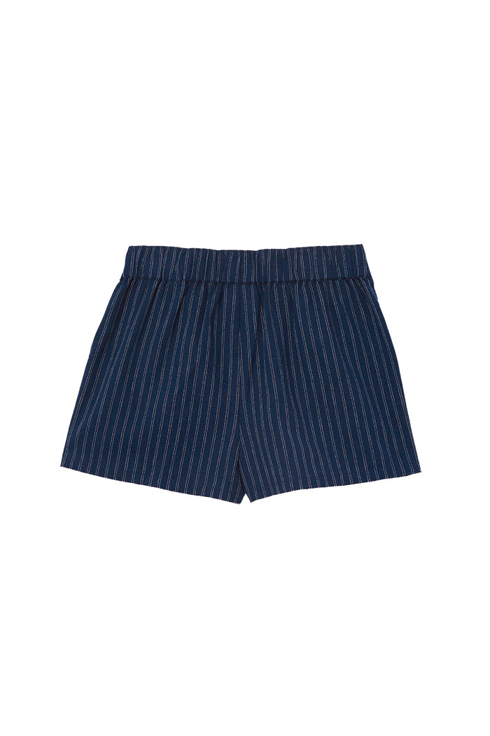 Navy Stripe Linen Short