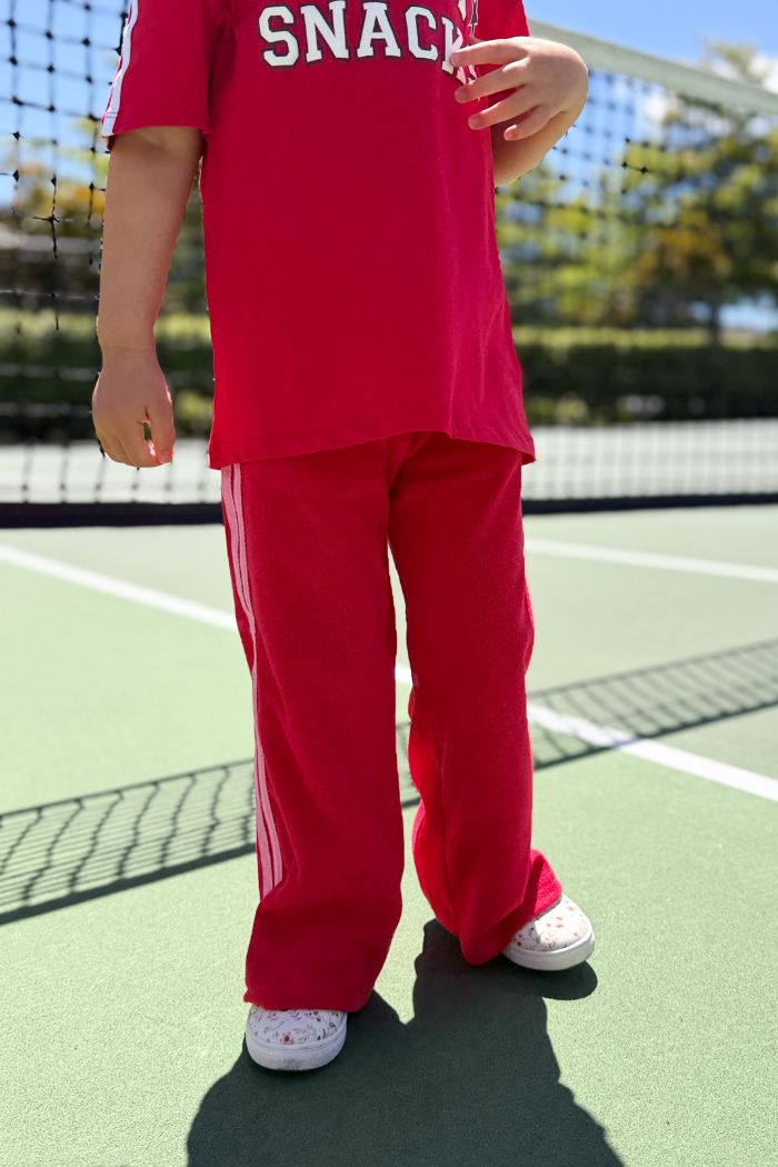 Lulu Towelling Pant Red