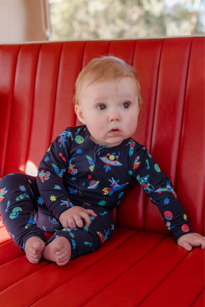 Space Bunny Zip Romper
