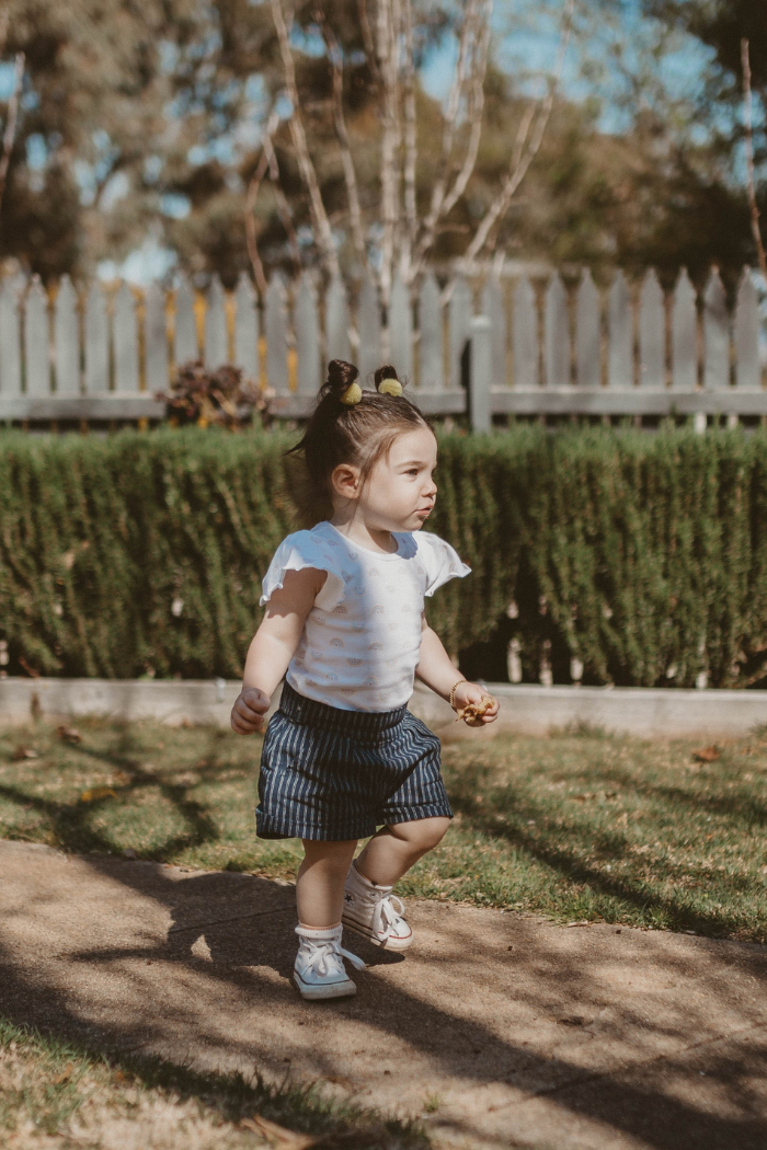 Navy Stripe Linen Short