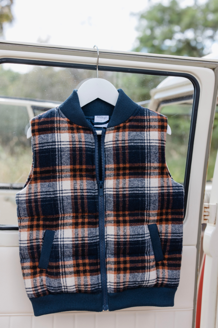 Check Puffer Vest