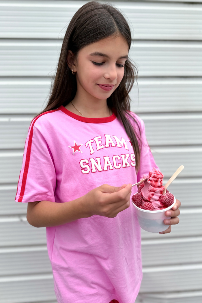 Team Snacks Tee Pink - Kids