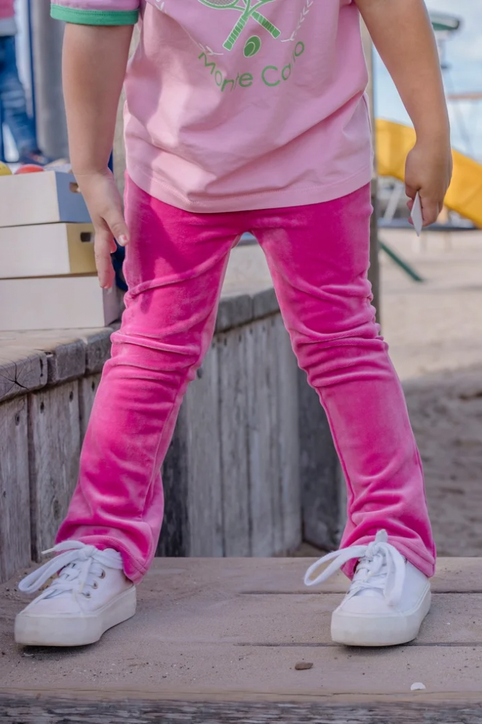 Pink Lemonade Velour Flares