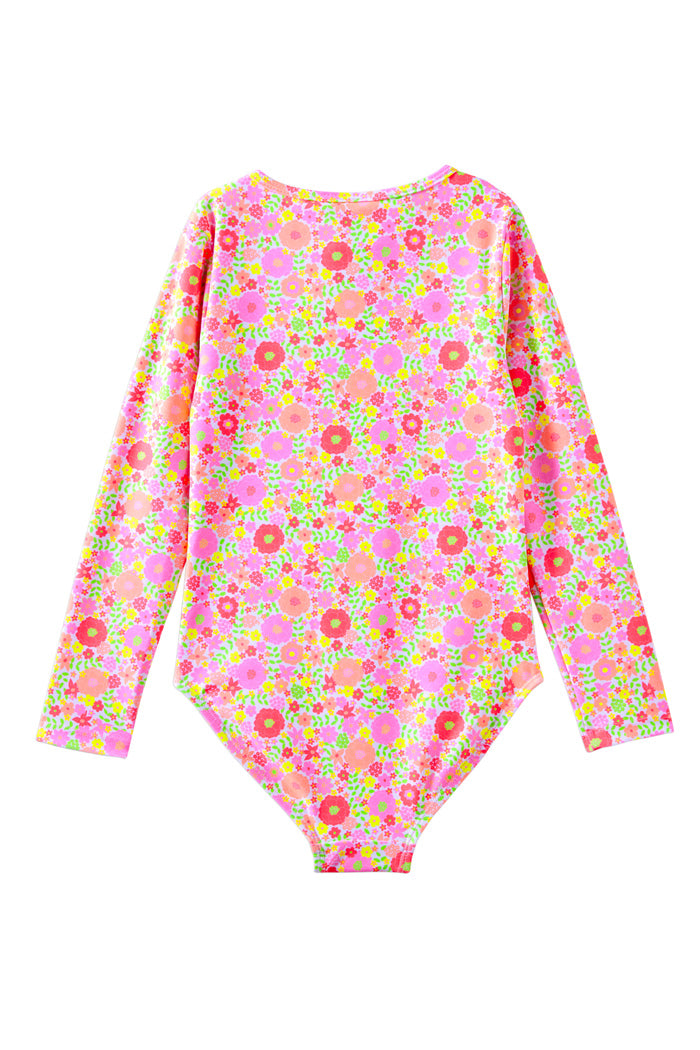 Neon Bloom L/S Swimsuit
