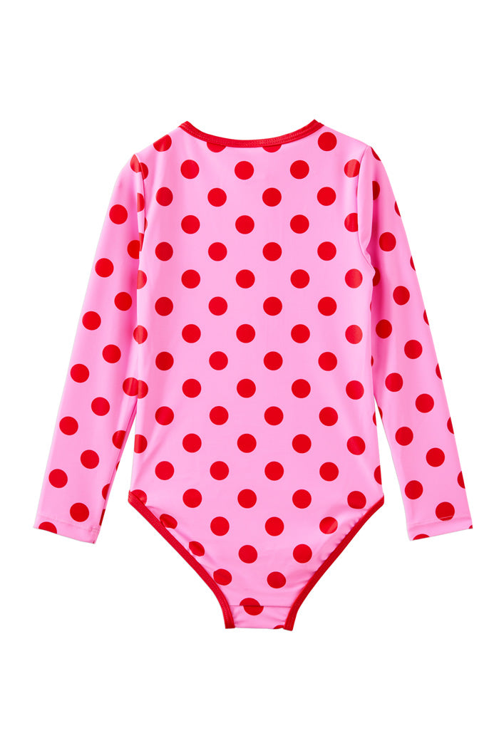 Polka Dot L/S Swimsuit
