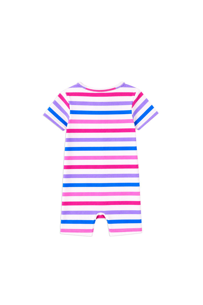 Pretty Pink Stripe Rib Romper
