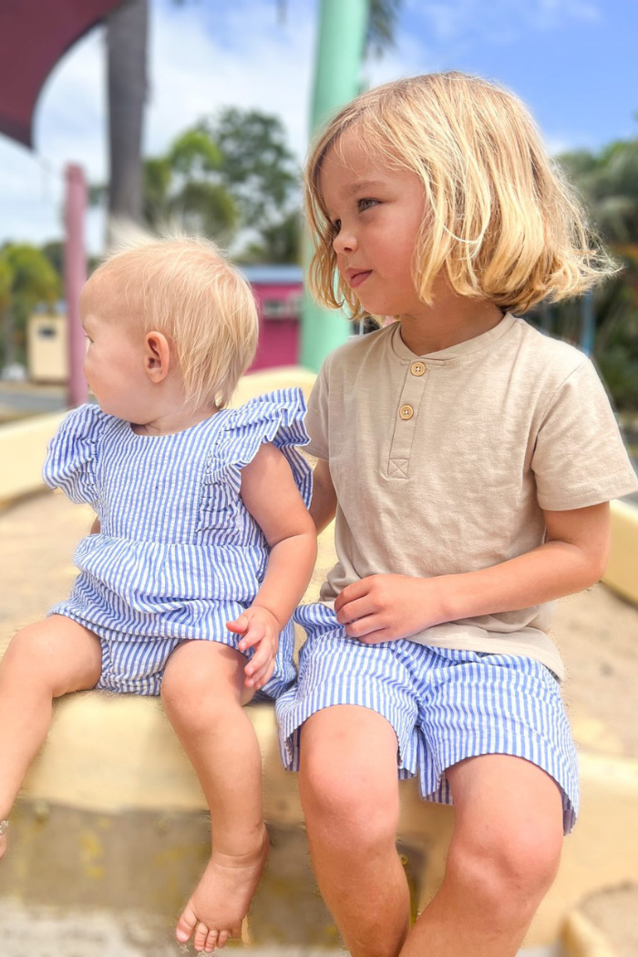 Yacht Stripe Cotton Short