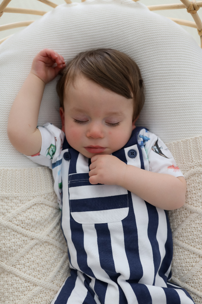 Stripe Fleece Overall