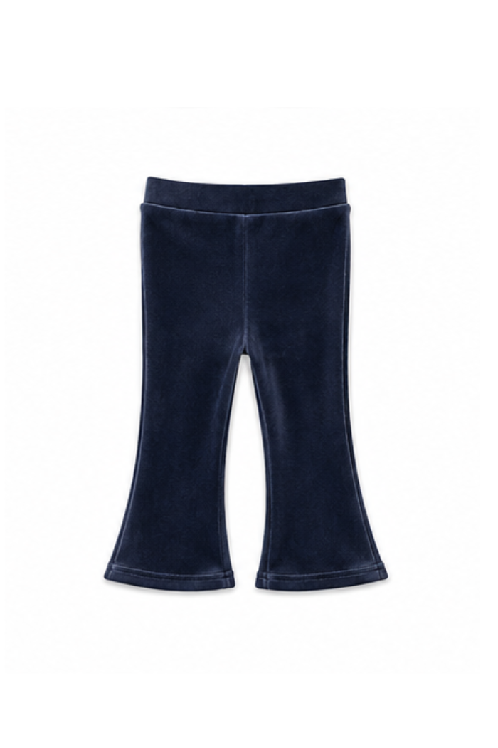 Navy Velour Flares - Baby