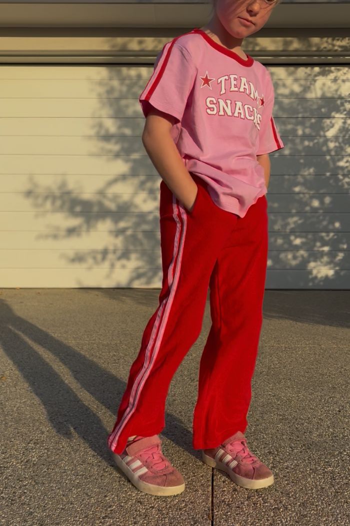 Lulu Towelling Pant Red