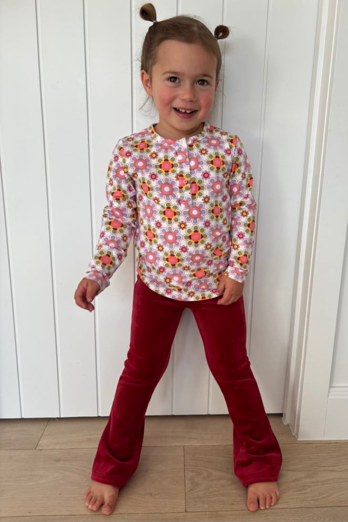 Burgundy Velour Flares