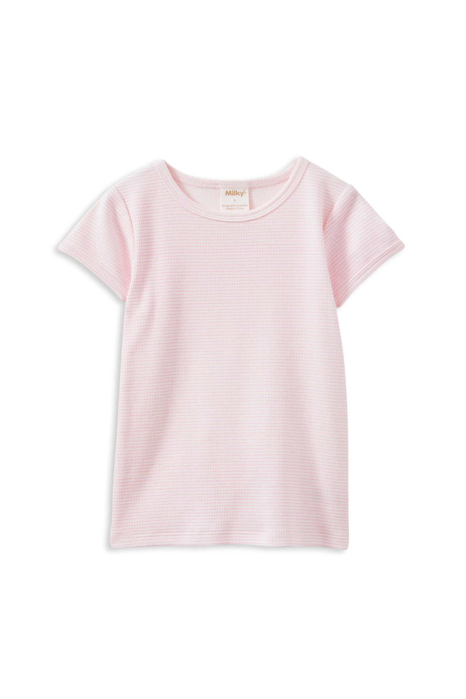 Pink Stripe Rib Tee