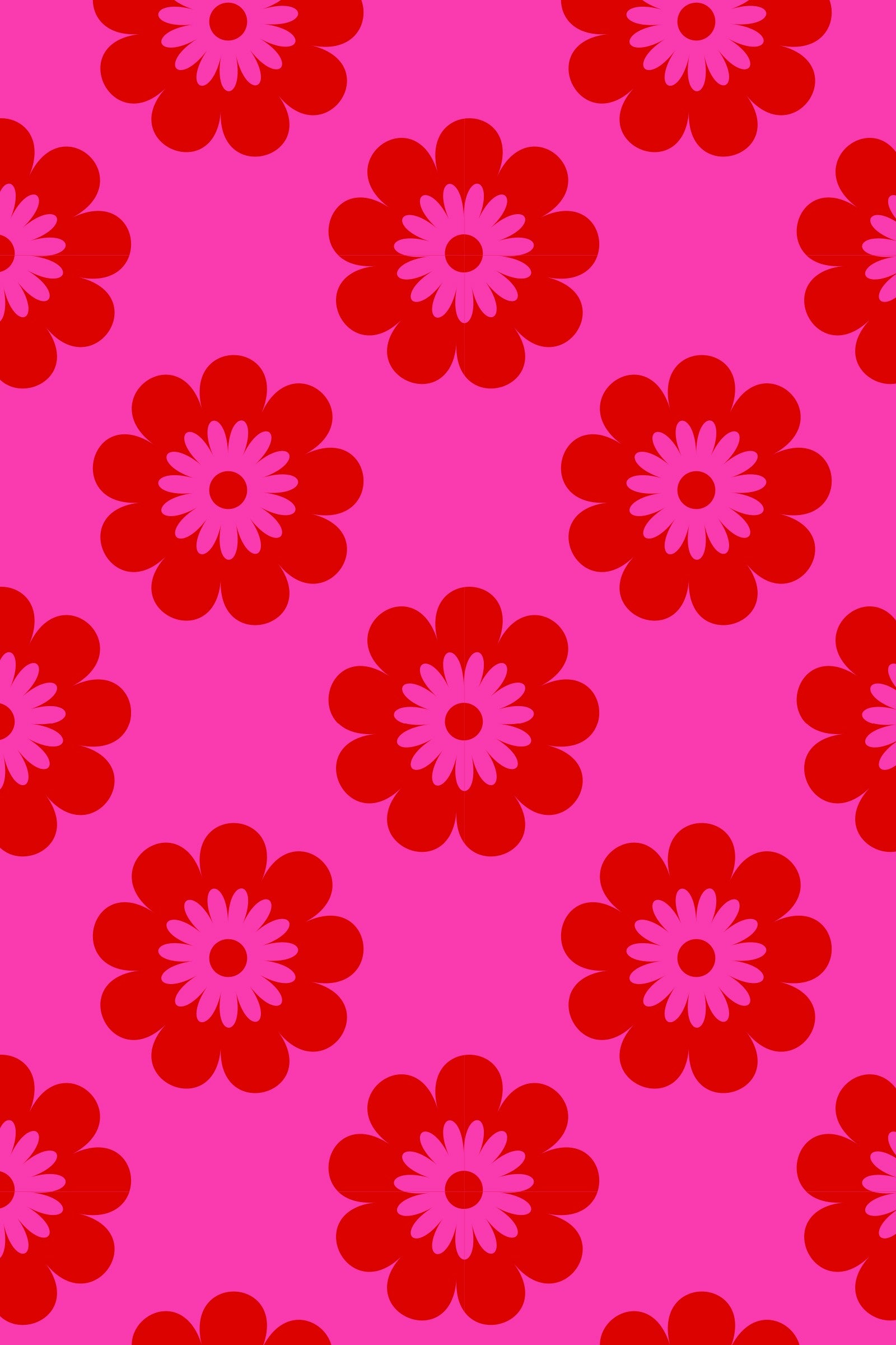 Red Floral Terry Towelling Set