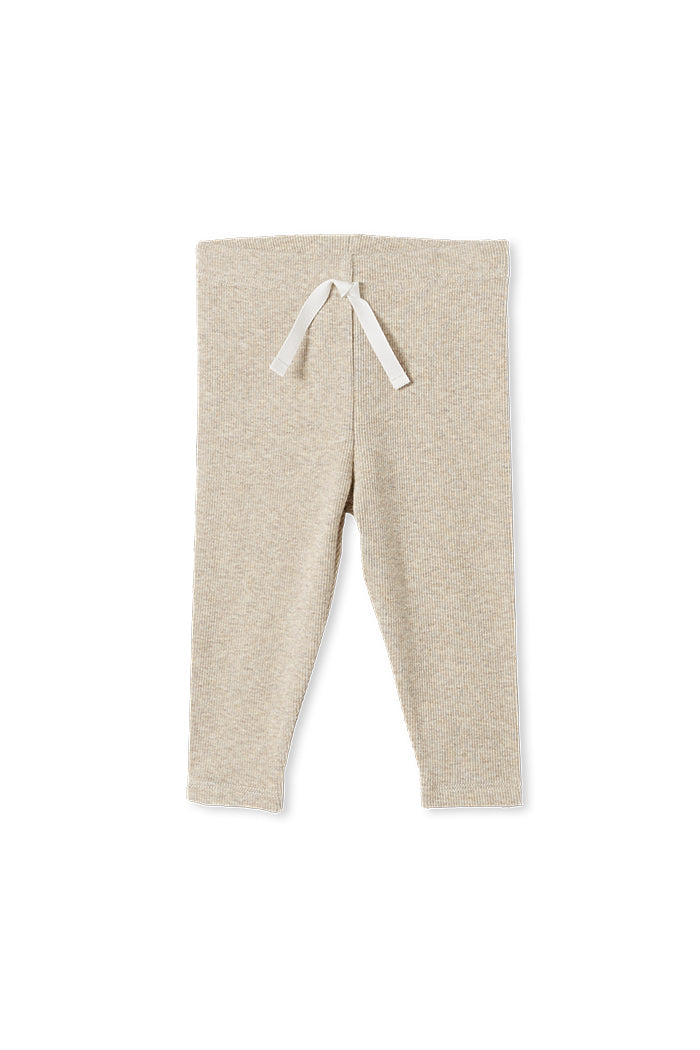 NATURAL MARLE RIB BABY PANT