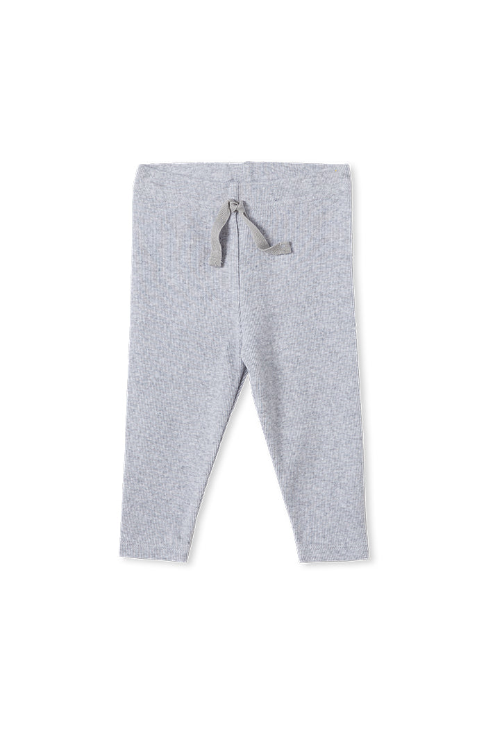 SILVER MARLE RIB BABY PANT