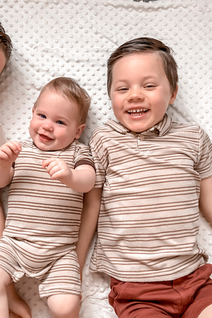 STRIPE TERRY TOWELLING POLO