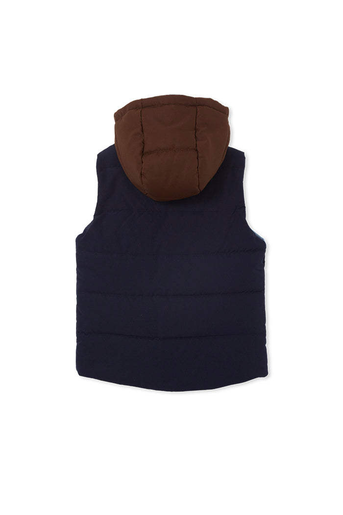 Panel Hooded Puffer Vest