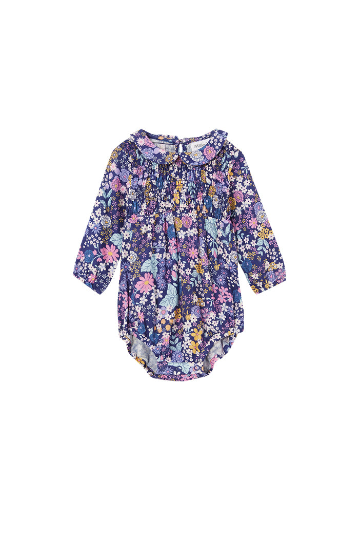 Winter Bouquet Shirred Playsuit